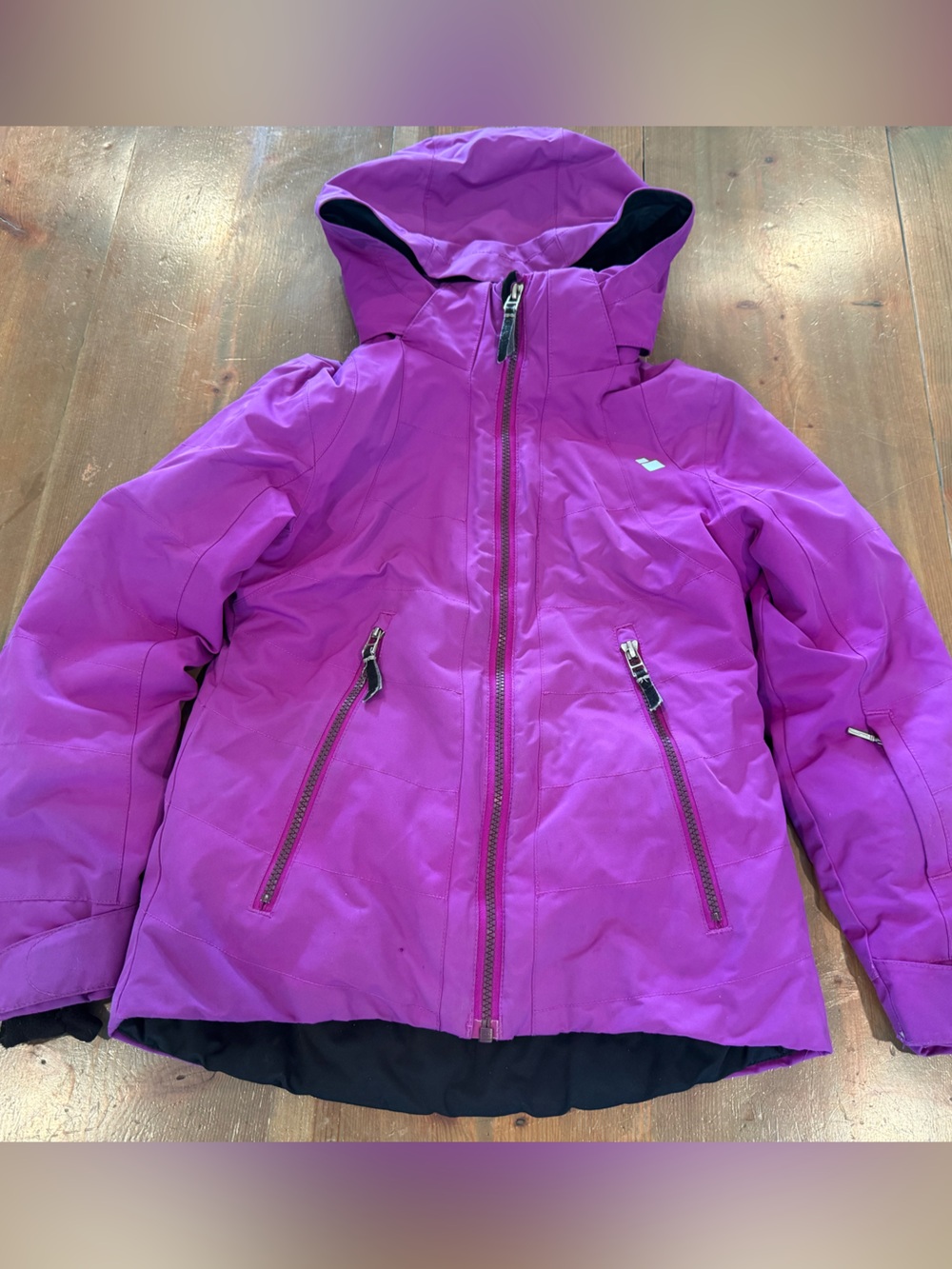 Girls' Purple Hooded Winter Ski Snow Jacket